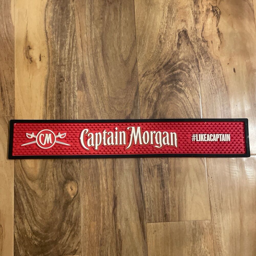 CAPTAIN MORGAN SPICED RUM Red Black Bar Gutter Mat #LIKEACAPTAIN